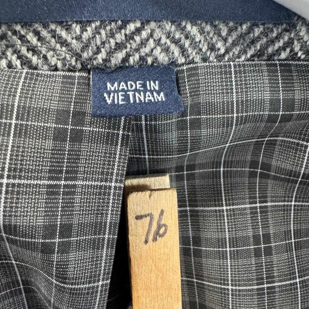 Jos‎ A Bank 1905 Blazer Mens 44 Short Gray Herringbone Wool Sport Coat Jacket